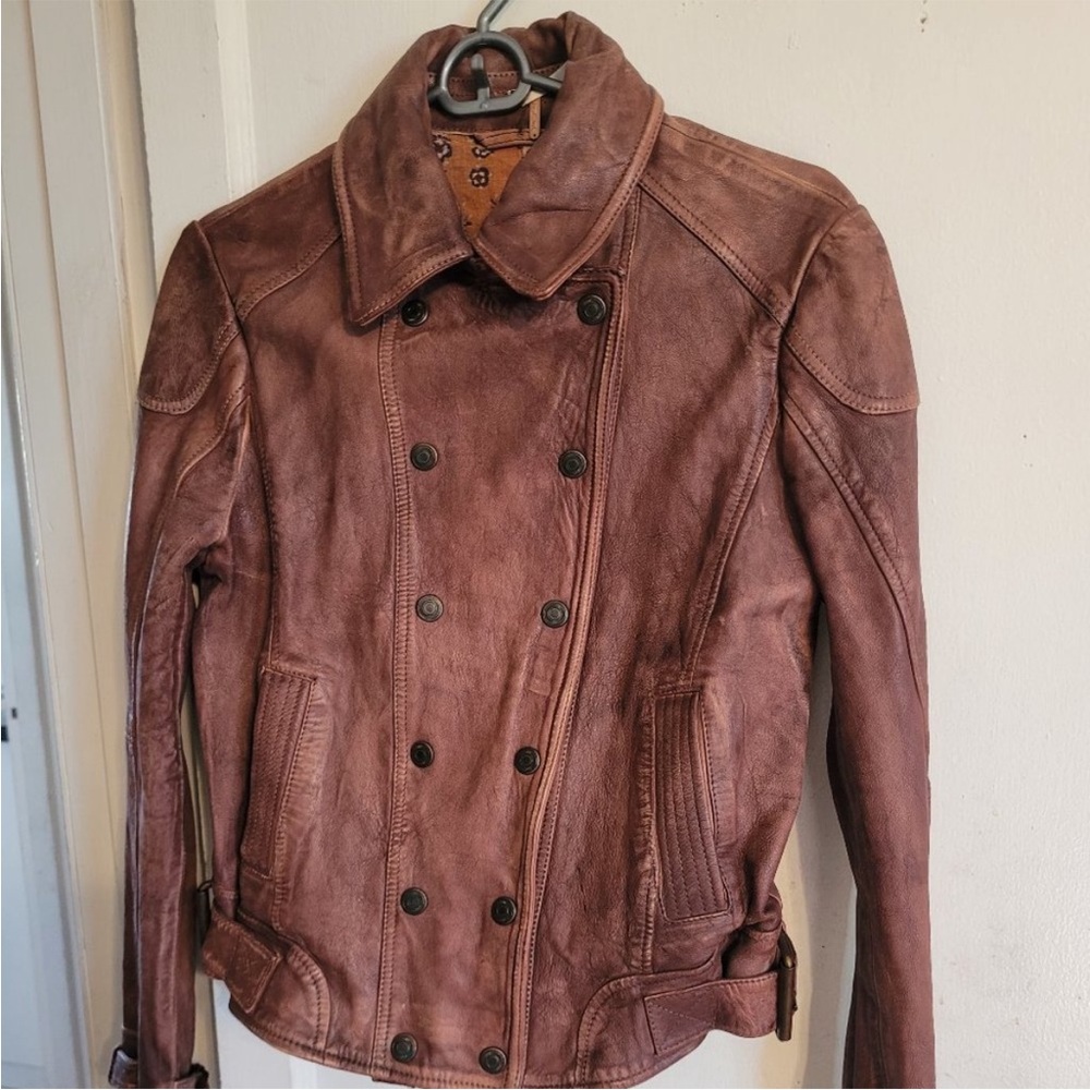 Free People Lambskin Leather Jacket Womens XS - Picture 2 of 5